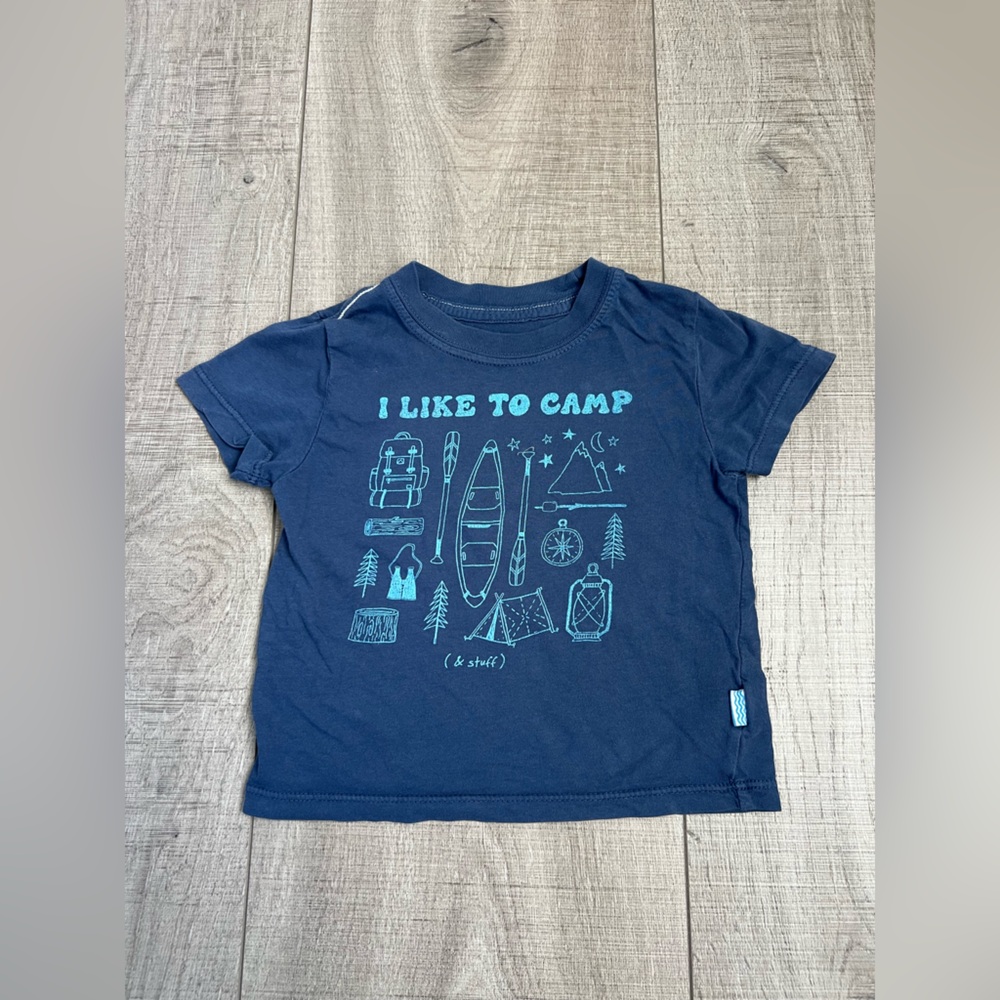 Feather 4 Arrow Navy Blue Kids Camping Graphic Tee Size 18 Months